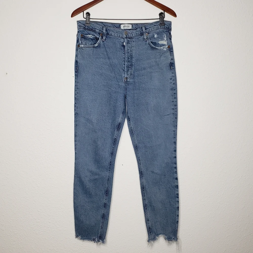 Agolde Nico High Rise Slim Fit Button Fly Ankle Jeans Size 29 Sustainable Retro